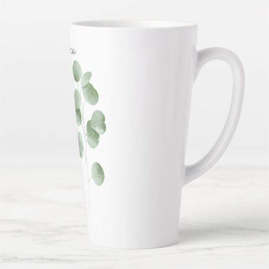 Tasse Latte Philippiens 4:4-7 Versets bibliques Eucalyptus Feu (Droite)