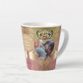 Tasse Latte Photo 23e anniversaire du Mariage Topaz Claddagh (Angle droit)
