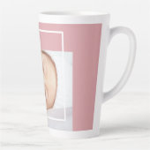 Tasse Latte Photo Bébé Fancy Cute | Rose et blanc | Devis (Droite)