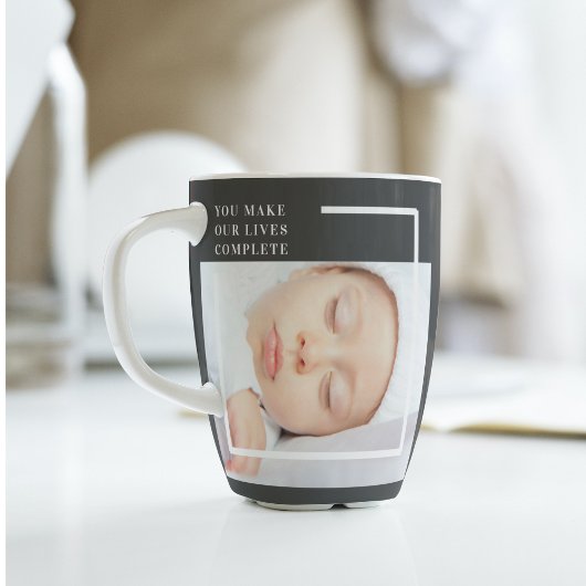 Tasse Latte Photo bébé mignonne moderne | Citation de beauté