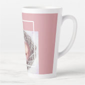 Tasse Latte Photo bébé mignonne moderne | Rose et blanc | Devi (Droite)