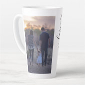 Tasse Latte Photo Collage Famille Photos Modèle Calligraphie (Angle gauche)