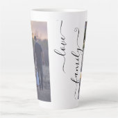 Tasse Latte Photo Collage Famille Photos Modèle Calligraphie (Devant)