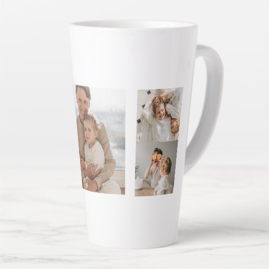 Tasse Latte Photo Collage Moderne Avec Père Meilleur Devis Cad (Angle droit)