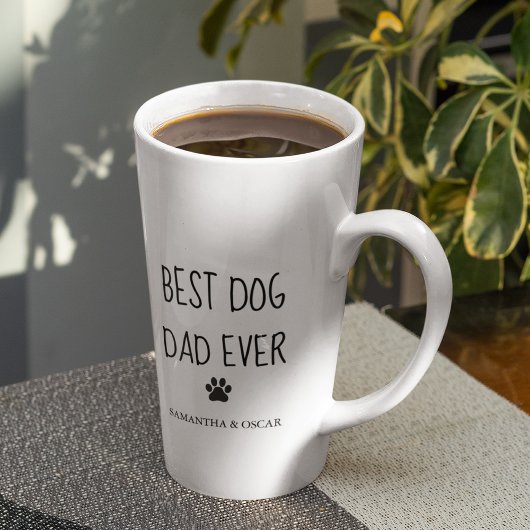 Tasse Latte Photo Collage moderne Meilleur Papa Chien Jamais