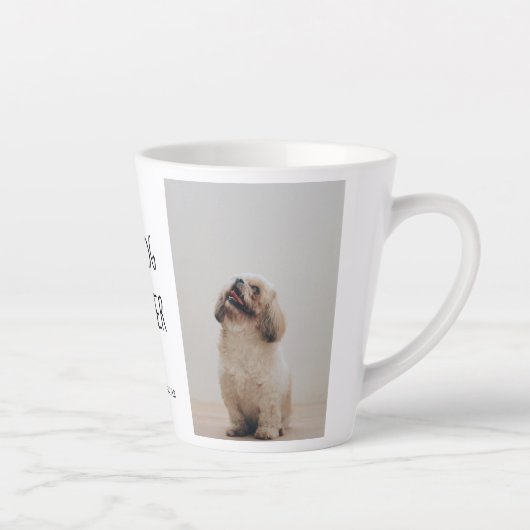 Tasse Latte Photo Collage moderne Meilleur Papa Chien Jamais (Droite)