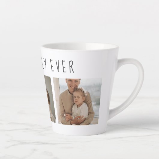 Tasse Latte Photo Collage Moderne & Meilleure Famille Jamais M (Droite)