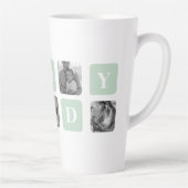 Tasse Latte Photo Collage moderne Mint & Happy FathersDay Cade (Droite)