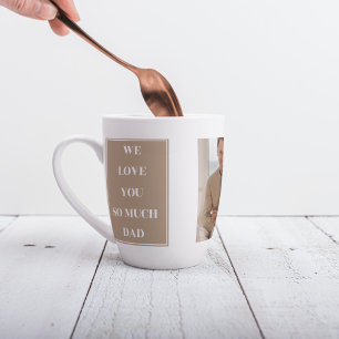 Tasse Latte Photo Collage moderne & We Love Papa Cadeaux