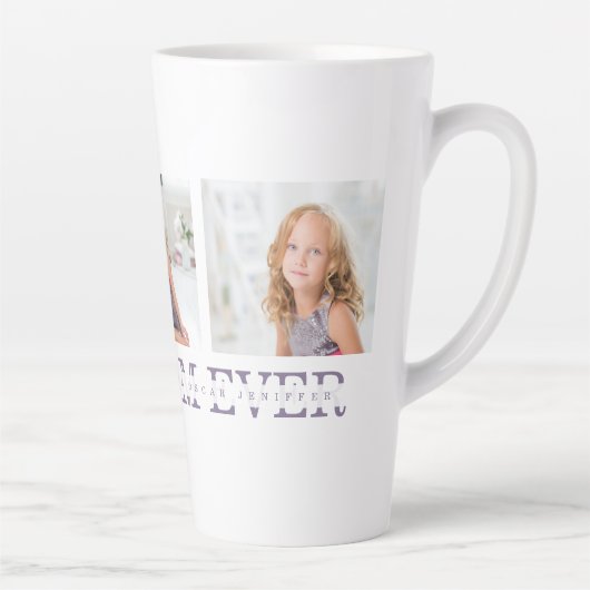 Tasse Latte Photo de collage moderne Meilleure mère Ever Purpl (Droite)