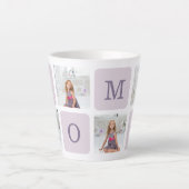 Tasse Latte Photo de collage moderne Meilleure mère Ever Purpl (Devant)