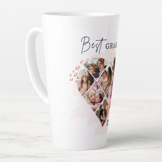 Tasse Latte Photo de famille Meilleure grand-mère Jamais forme (Angle gauche)