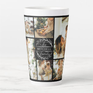 Tasse Latte Photo de famille moderne noir et blanc Collage de 
