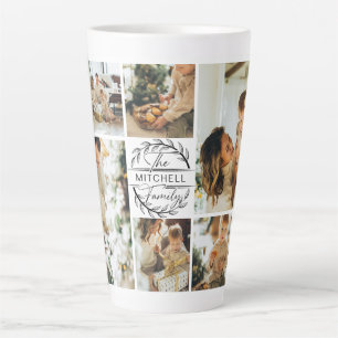 Tasse Latte Photo de famille moderne noir et blanc Collage de 