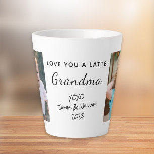 Tasse Latte Photo de grand-mère Love You
