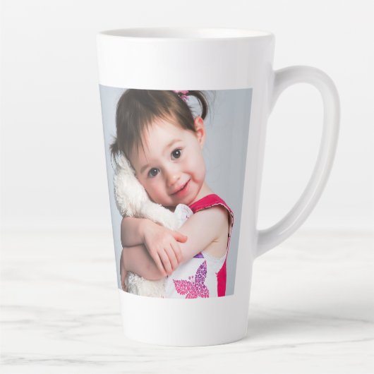 Tasse Latte Photo de l'enfant, copain, conjoint, maman ou anim (Droite)