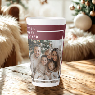 Tasse Latte Photo de Noël Joyeux et Bénit