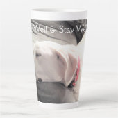 Tasse Latte Photo de Sleeping White Labrador Mix Puppy Chien (Devant)