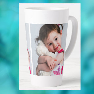 Tasse Latte Photo d'enfant, petit ami, conjoint, maman ou anim