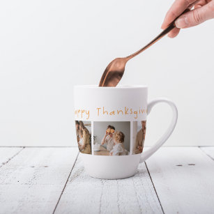 Tasse Latte Photo et Bon thanksgiving de collection moderne