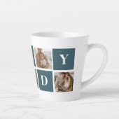 Tasse Latte Photo et cadeaux de papa vert et de collage modern (Droite)