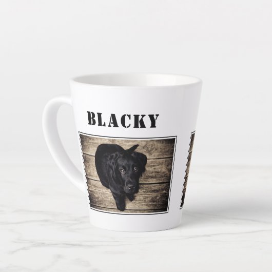 Tasse Latte Photo et nom du chien mignon (Angle gauche)