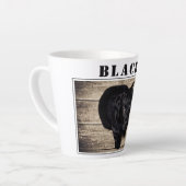 Tasse Latte Photo et nom du chien noir mignon (Angle gauche)