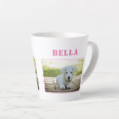Tasse Latte Photo et nom du chien rose mignon (Angle droit)