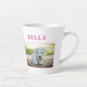 Tasse Latte Photo et nom du chien rose mignon (Droite)