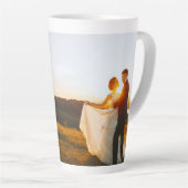 Tasse Latte Photo et texte personnalisés (Angle droit)