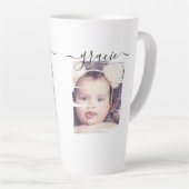 Tasse Latte Photo et texte personnalisés (Angle droit)