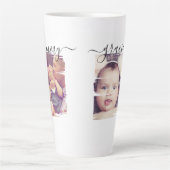 Tasse Latte Photo et texte personnalisés (Devant)