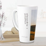 Tasse Latte Photo et texte personnalisés<br><div class="desc">Photo et texte personnalisés - Photo keepsaké latte mug - ajoutez votre propre photo et texte - photo keepsaké cadeaux</div>