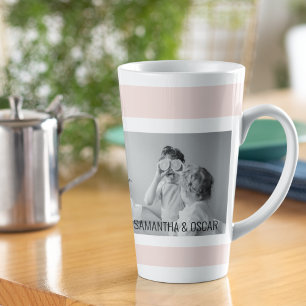 Tasse Latte Photo Famille Moderne Mint Simple Lovely Cadeau