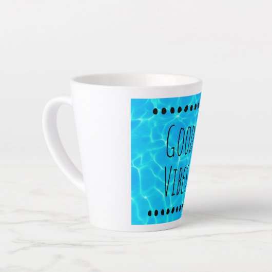 Tasse Latte Photo Good Vibes Clear Blue Pool Water (Angle gauche)