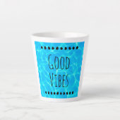 Tasse Latte Photo Good Vibes Clear Blue Pool Water (Devant)