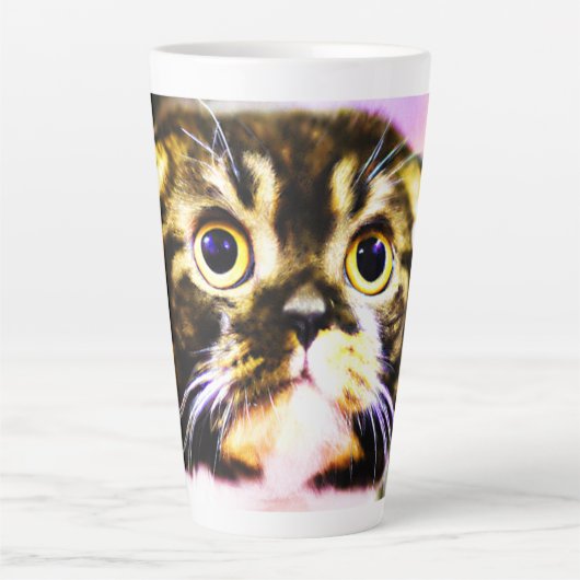 Tasse Latte Photo Hilarious d'un Chat Drôle. Commandez dès mai (Devant)