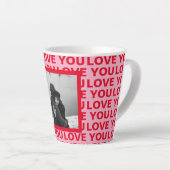 Tasse Latte Photo moderne | Red & Pink Love You Valentines Cad (Angle droit)