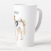 Tasse Latte Photo personnalisée Fil Fox Terrier (Angle droit)
