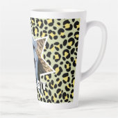 Tasse Latte Photo personnalisée Leopard Yellow Black (Droite)