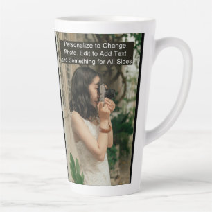 Tasse Latte Photo personnalisée Une oeuvre Slogan Large