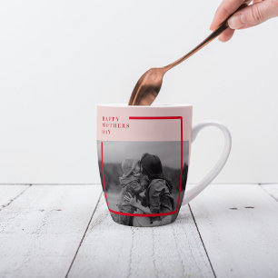 Tasse Latte Photo rose et rouge Cadeau de la fête des mères