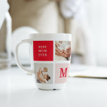 Tasse Latte Photo Rouge et rose Meilleure mère Ever Venin<br><div class="desc">Photo Collage moderne Red & Pink Best Mom Ever Gift Meilleur cadeau personnalisé pour la journée des mères,  la journée de la femme ou l'anniversaire de maman. Surprenez Maman avec un cadeau qui est aussi Extraordinaire qu’elle.</div>