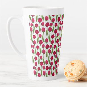 Tasse Latte Photographie de fleurs florales élégantes tulipe e