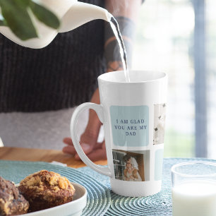 Tasse Latte Photos de Collage moderne Bleu Meilleurs Pères Cad