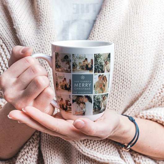 Tasse Latte Photos Multi Holiday | Merry Christmas |