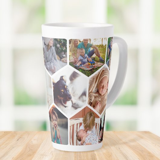 Tasse Latte Photos personnalisées de la famille des peigne de 