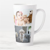 Tasse Latte Photos personnalisées et texte (Droite)