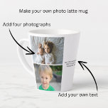 Tasse Latte Photos personnalisées et texte<br><div class="desc">Photos personnalisées et Texte - Photo keepsaké latte mug de Ricaso - ajoutez vos propres photos et texte - photo keepsaké cadeaux</div>