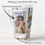 Tasse Latte Photos personnalisées et texte<br><div class="desc">Photos personnalisées et Texte - Photo keepsaké latte mug de Ricaso - ajoutez vos propres photos et texte - photo keepsaké cadeaux</div>